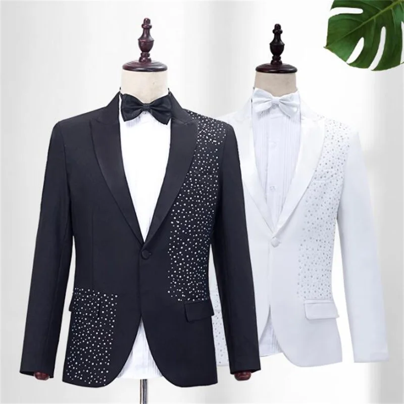 Male stage suits men's blazers jackets singer chorus performance emcee host youth art test best man costume adult ceremony