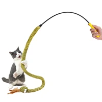 wand toy with feathers snake wand toys for cat interactive cat toy include cat wand and natural feathers cats kittens training