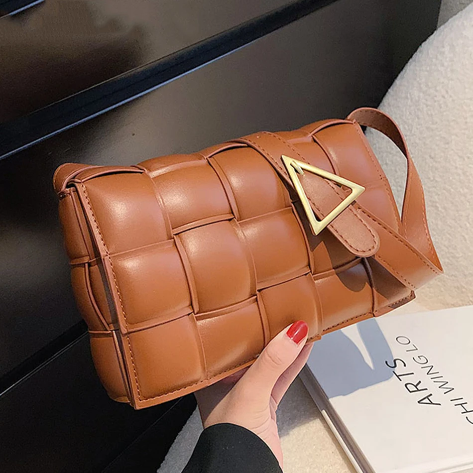 

Luxury Women's Woven Shoulder Messenger Bag High Quality Soft PU Leather Multi Color Lady Tote Spring Designer Hot Crossbody Bag