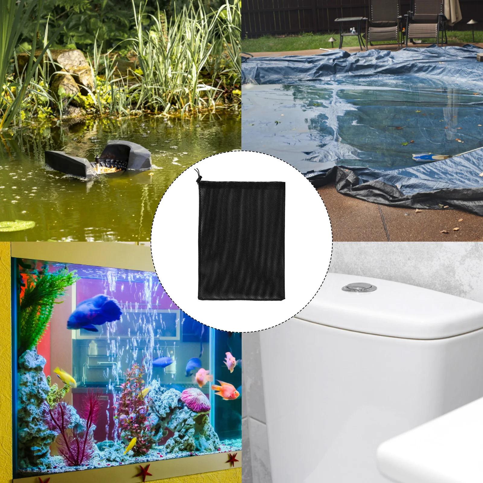 

Барьерный мешок для насоса, полиэстеровый насос для пруда, мешок сетчатого фильтра стойкий к разрыву мешок из полиэстера на шнурке, мелкая с...