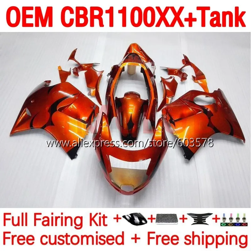 

OEM +Tank For HONDA Blackbird CBR1100XX CBR1100 CBR 1100 XX 1996 97 98 99 00 01 02 03 04 05 06 07 Fairing 186No.2 orange stock