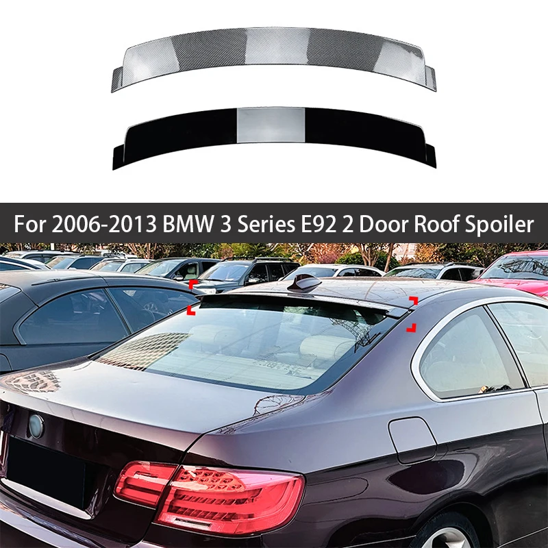 Фото Для 2006 07 08 09 10 11 12 2013 BMW 3 серии E92 2-дверный спойлер на крышу заднего окна, черный карбоновый тюнинг автомобиля, аксессуары, часть №1