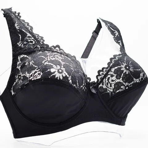 Women Lingerie Plus Size Bras Gorgeous Floral Lace Bra Unlined Underwire Sexy Brassiere Perspective Female Tops Underwear