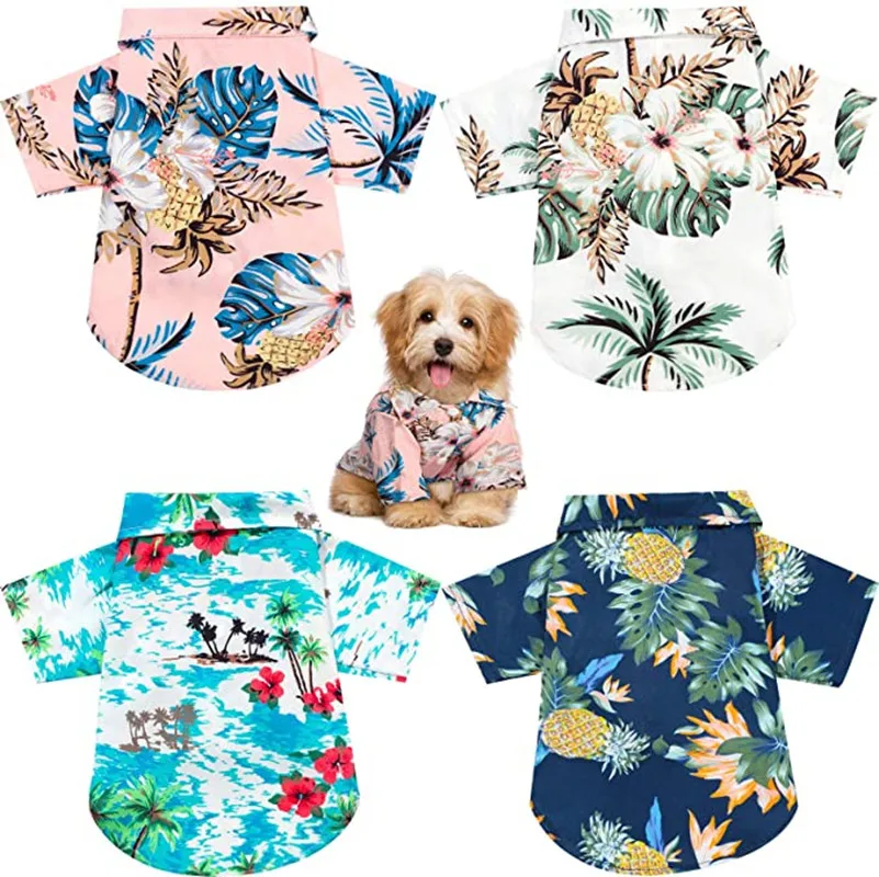 

Spring Summer Cat and Dog Clothing Small and Medium-sized Dog Beach Hawaiian Style Shirt Pet Cat Pomeranian Pug Dog Cat Clothes