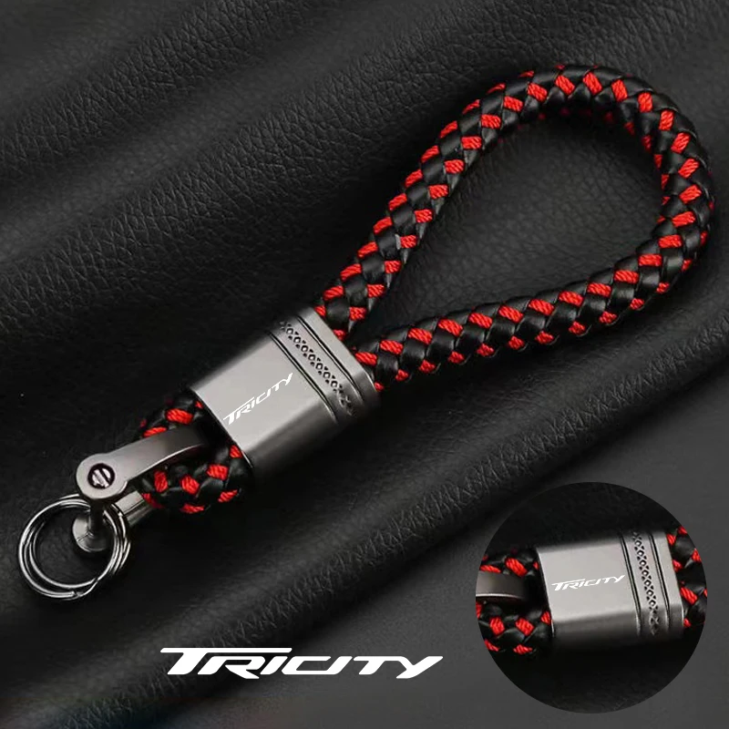 

For Yamaha Tricity 300 125 155 2017-2022 Accessories Custom LOGO Motorcycle Braided Rope Keyring Metal Keychain