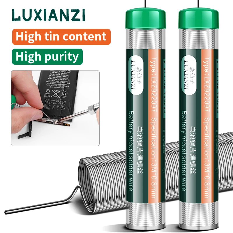 

LUXIANZI 0,8 мм высокочистый припой проволока сварка никель лист нержавеющая сталь батарея металл медь Железо Цинк Оловянная проволока ремонтный инструмент