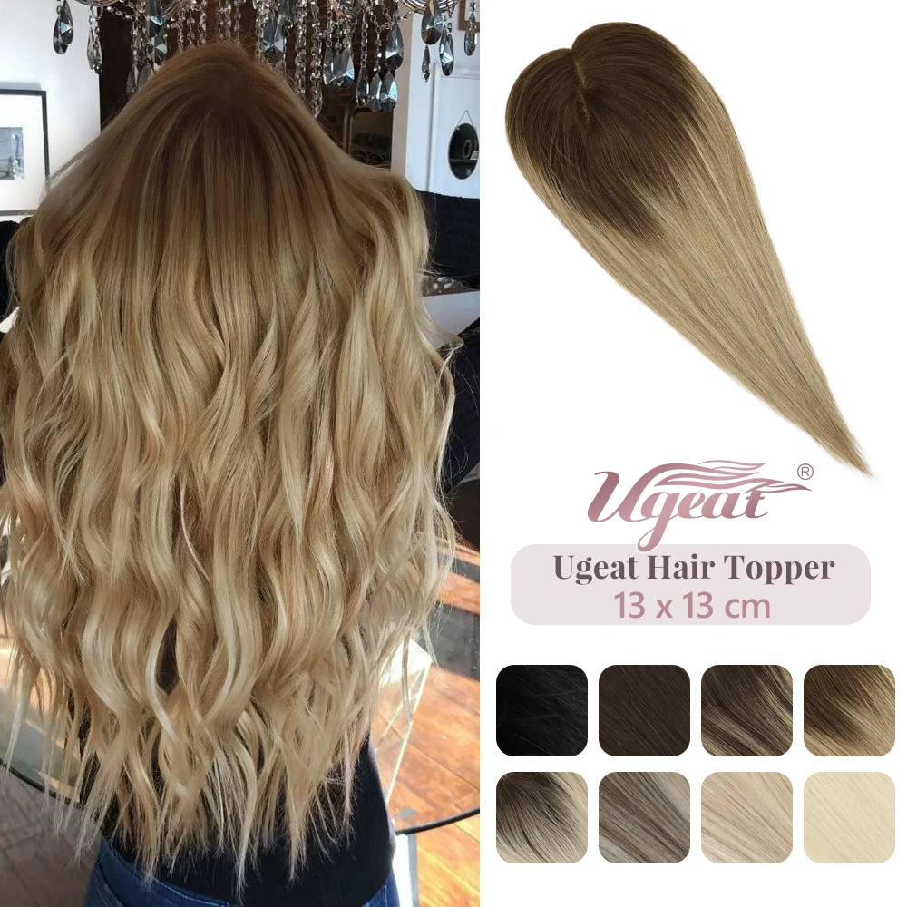 Ugeat Hair Topper Human Hair 13*13cm  Mono Base Hair Toppers For Women With Thinning Hair Hand Made Topper Piece Clip In Hair