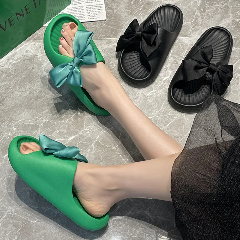 

Slippers Women Sandals Platform Sandals Shoes Women Bow 2022 Summer Sandals Slipper Indoor Outdoor Flip-flops Beach Shoes Female