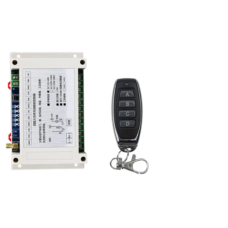 

Universal Wireless Remote Control Switch DC 12V 24V 36V 48V 4CH relay Receiver Module With 4 channel RF Remote 433 Mhz Transmi