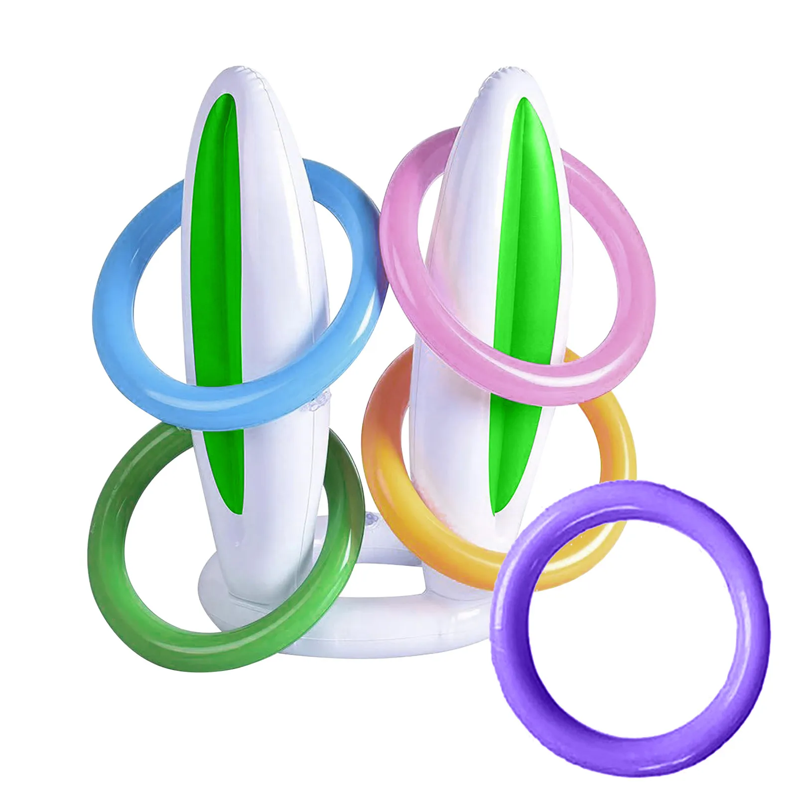 Inflatable Toys Easter Party Games Bunny Rabbit Ears Hat &amp Ring Toss Kids Game Toy Birthday Gift |