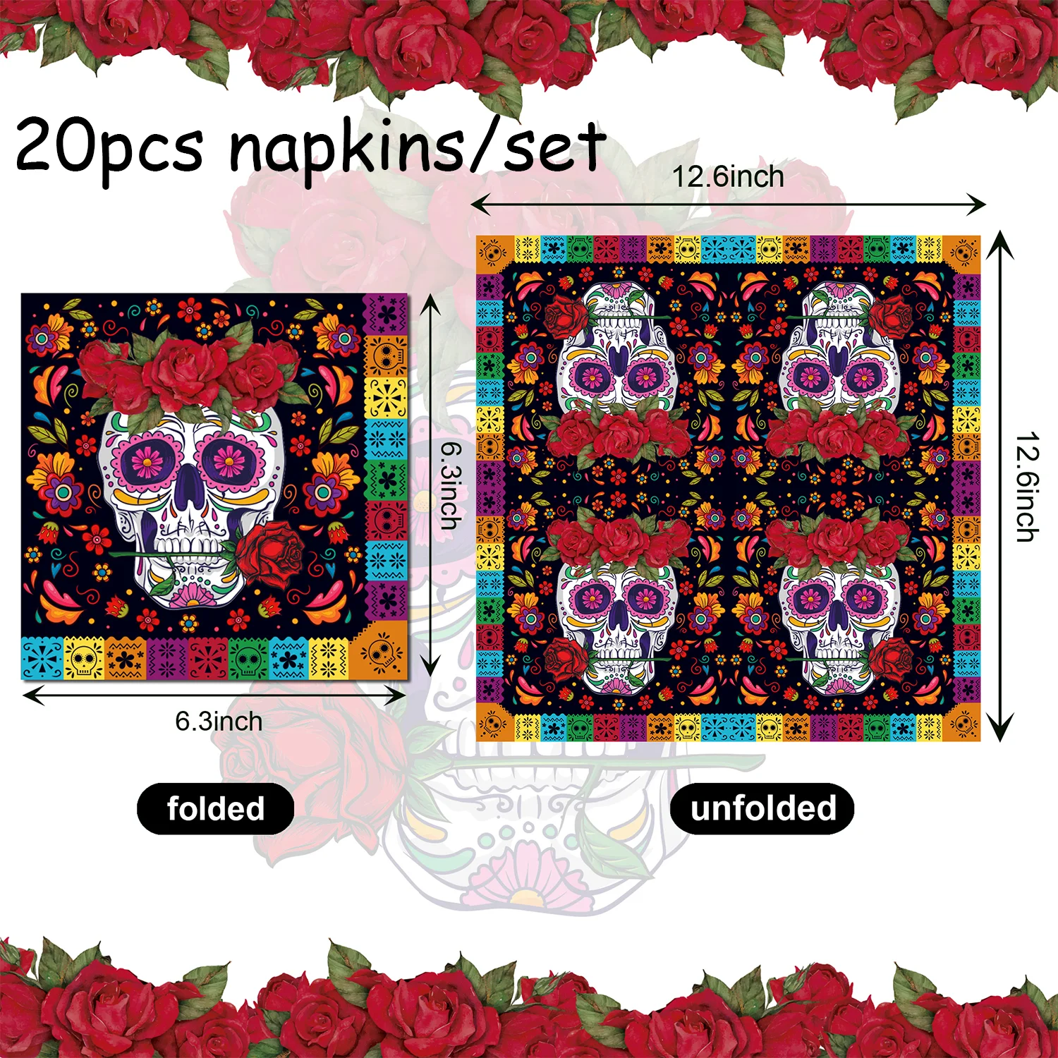 

Одноразовые бумажные салфетки Calaveras Design