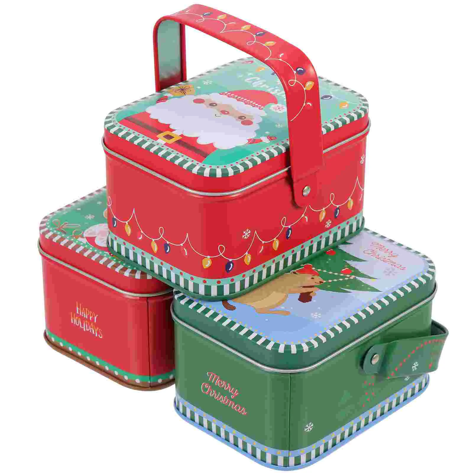 

Christmas Gift Tins Candy Box Tinplate Case Storagecontainer Can Jar Snacks Metal Party Nesting Jars Cookie Holdercartoon