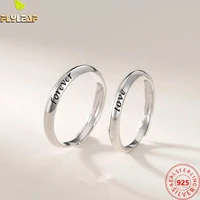 platinum plating forever love couple ring for women men real 925 sterling silver simple style student birthday gift fine jewelry