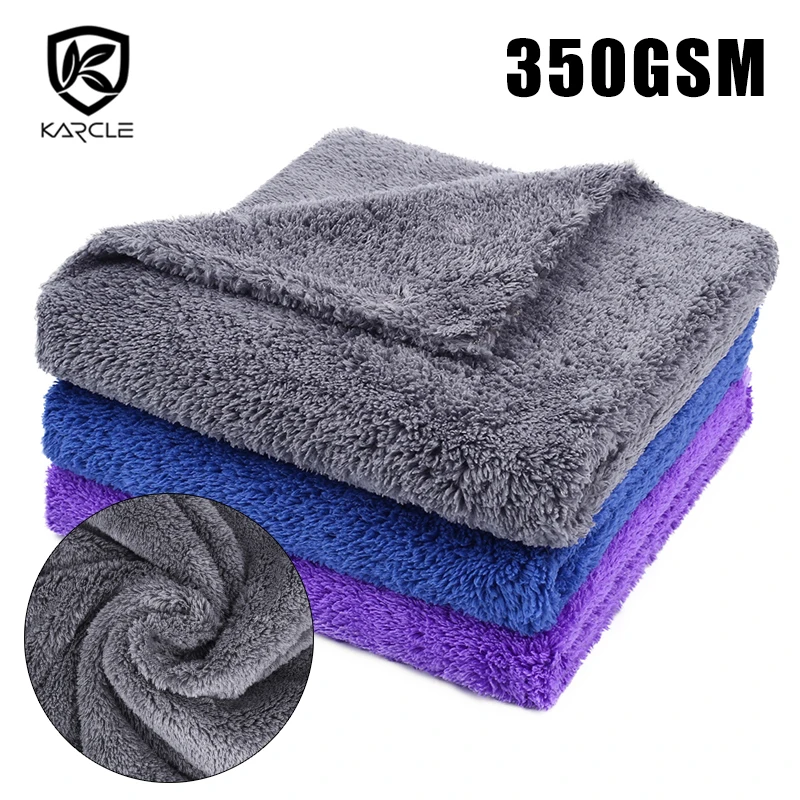 

350GSM Car Wash Microfiber Towel Car Cleaning Cloth Car Detailing Super Absorbent Car Care Cloth Soft Edgeless Drying Towels