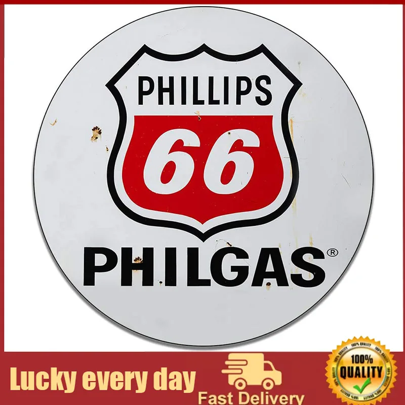 

Phillips 66 Philgas Route 66 Road Sign Motor Oil Gasoline Petroleum Products Reproduction Car Company Garage Signs Metal Vintage