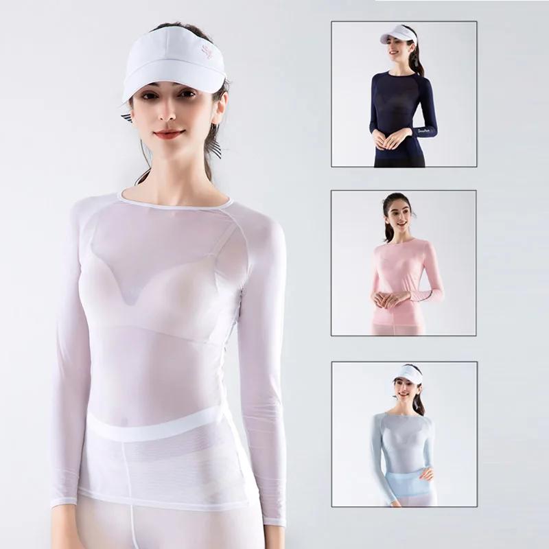 Underwear Ladies Ice Silk Anti-uv Golf Tops Long Sleeve Fast Dry T-shirt Breathable Training Shirts