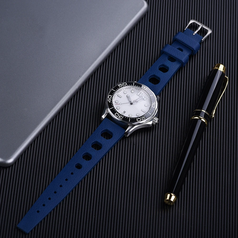 New Fluororubber Strap 20mm FKM Tropic Quick Release Watch Band For Omega/Rolex/Seiko Diving Watch Accessories