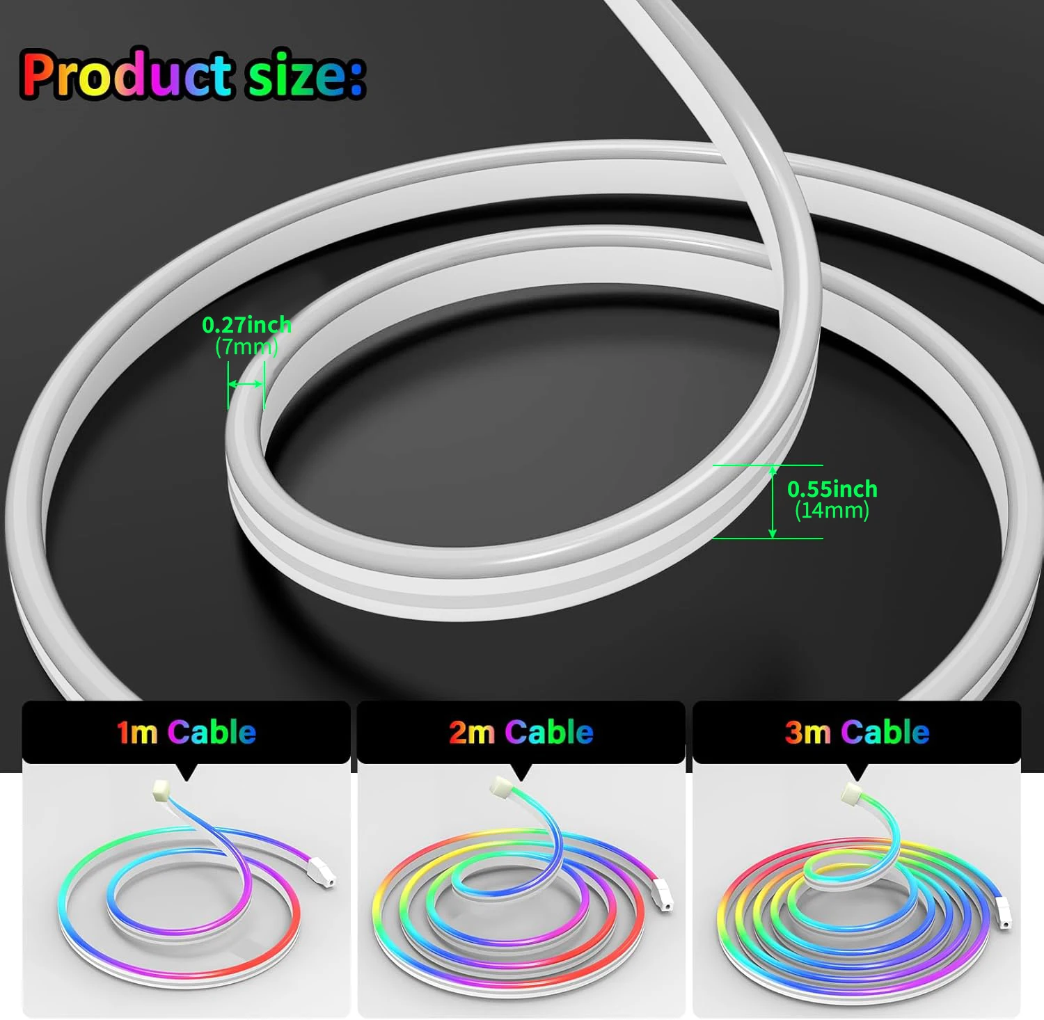 Фото Светодиодная RGB-лента Bluetooth Neon 1-10м, DC5V, USB, IP65, водонепроницаемая, гибкая, с управлением через приложение/пульт, синхронизация с музыкой, для домашнего декора №2