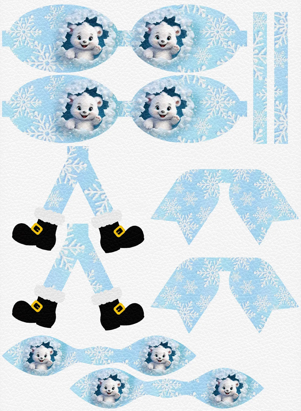 Листы из искусственной кожи с рождественским принтом 22 х30 см