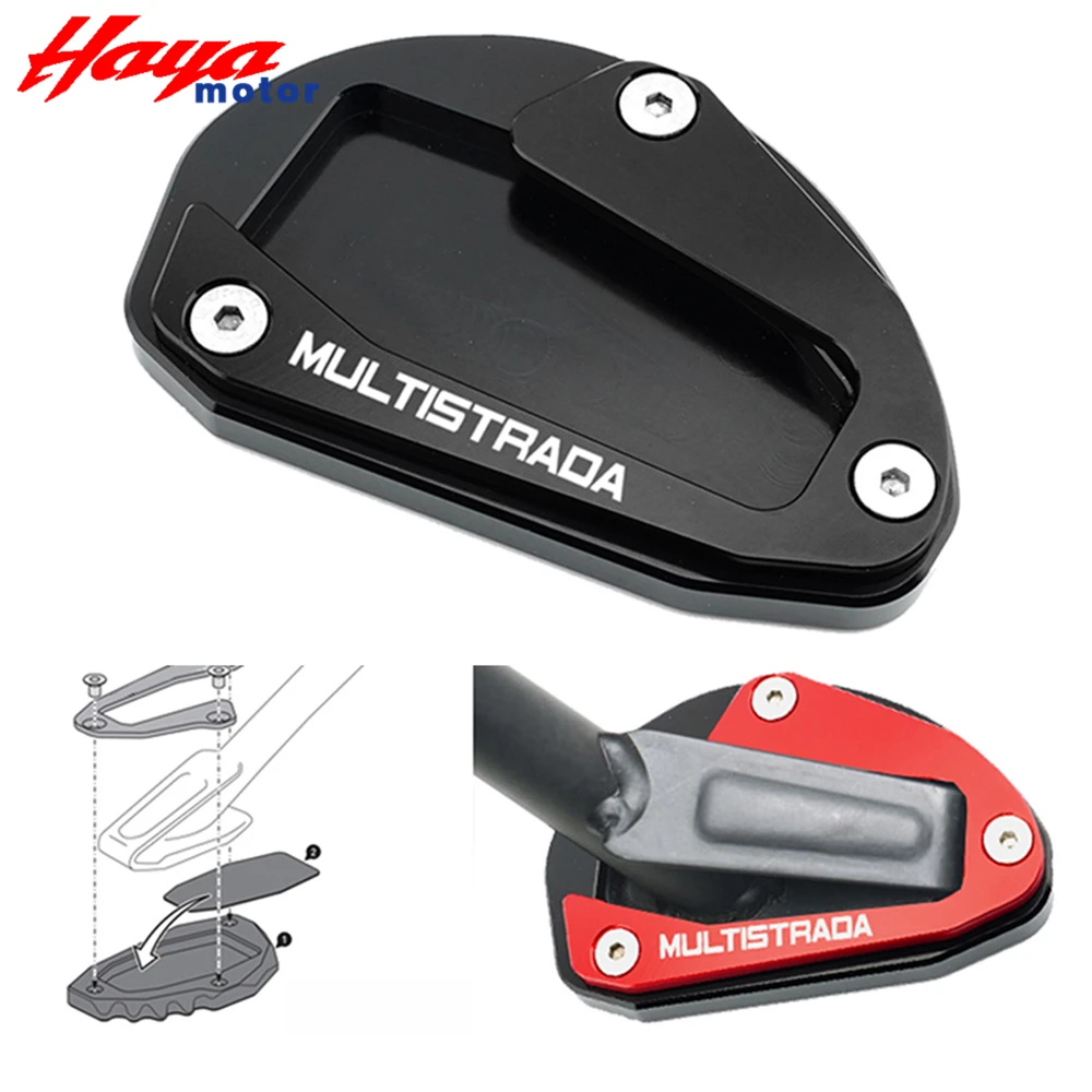 

Аксессуары для мотоциклов Ducati Multistrada 950 1100 1200 / S / GT 1260, алюминиевая боковая подставка с ЧПУ, увеличивающая подставка