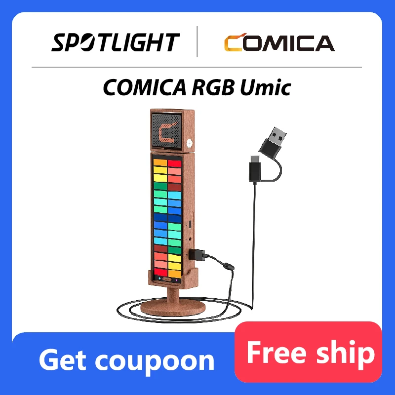 

Comica RGB Umic Cardioid Condenser USB Microphone for PC Laptop Smartphone Xbox PS4/5, for YouTube Twitch Gaming Streaming