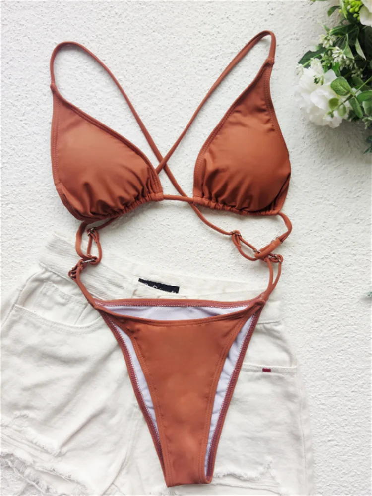 Сексуальный Однотонный женский микро купальник GNIM цельный бикини для женщин