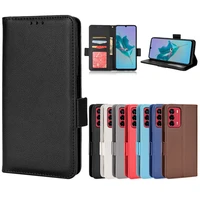 side buckle lychee pattern flip phone case multifunctional card slot wallet leather cover for zte blade a31 a71 a72 v30 v40 vita