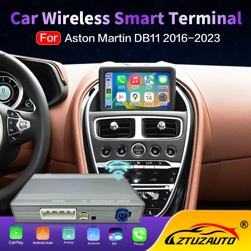 Фото Беспроводной CarPlay для Aston Martin DB11 16-23 Автомобильный мультимедийный декодер с GPS Android Auto AirPlay Зеркальные функции связи №1