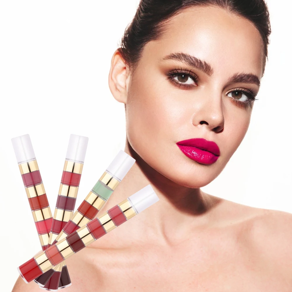 

5 Colors Matte Non-Stick Cup Lipgloss Lipstick Waterproof Long Lasting Lip Gloss Professional Makeup Lipsticks Accessories