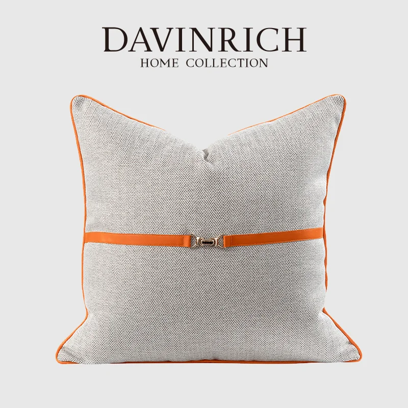 

Современный нейтральный чехол для подушки DAVINRICH, чехол для подушки во французском стиле, высококачественный серый Текстурированный чехол д...