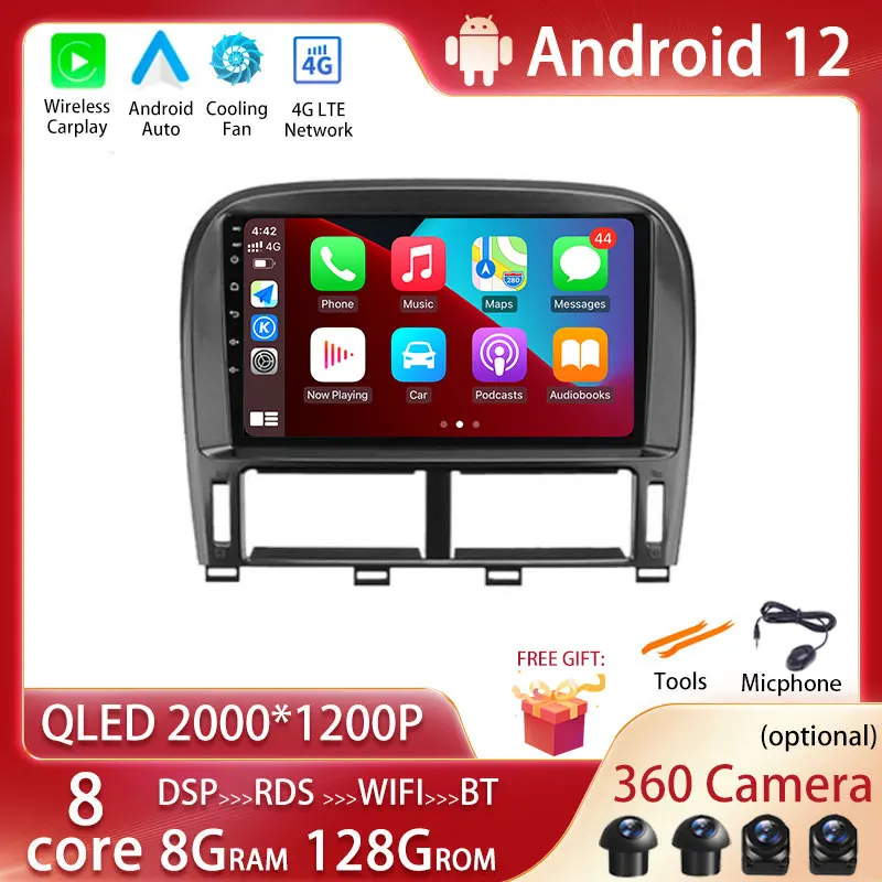 

1280*720 QLED Screen Android 12 Radio Tape Recorder For Lexus Ls430 2003 - 2006 GPS Navi Car Multimedia Player Head Unit