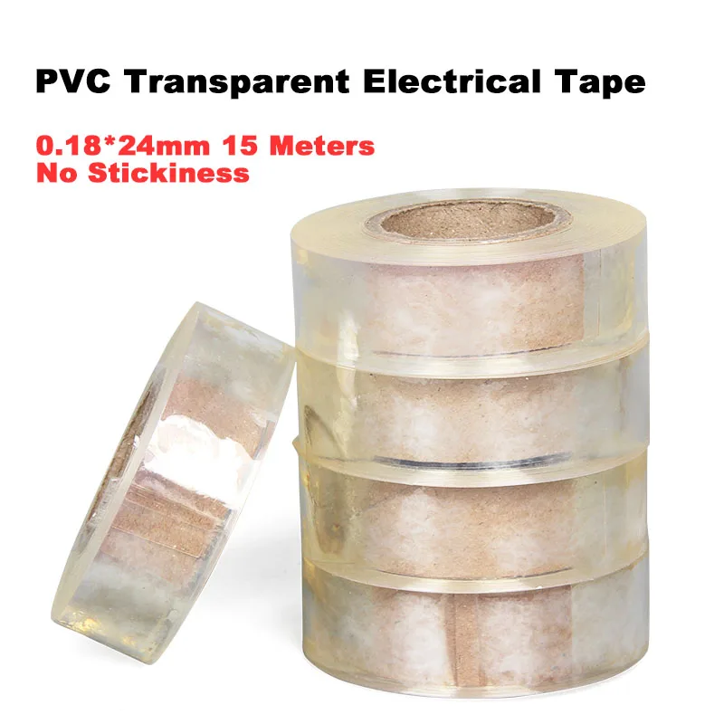 

1roll Clear 15m 0.18*24mm Tape Tape Plastic Waterproof Stickiness Flame No Transparent Insulation Retardant Electrical