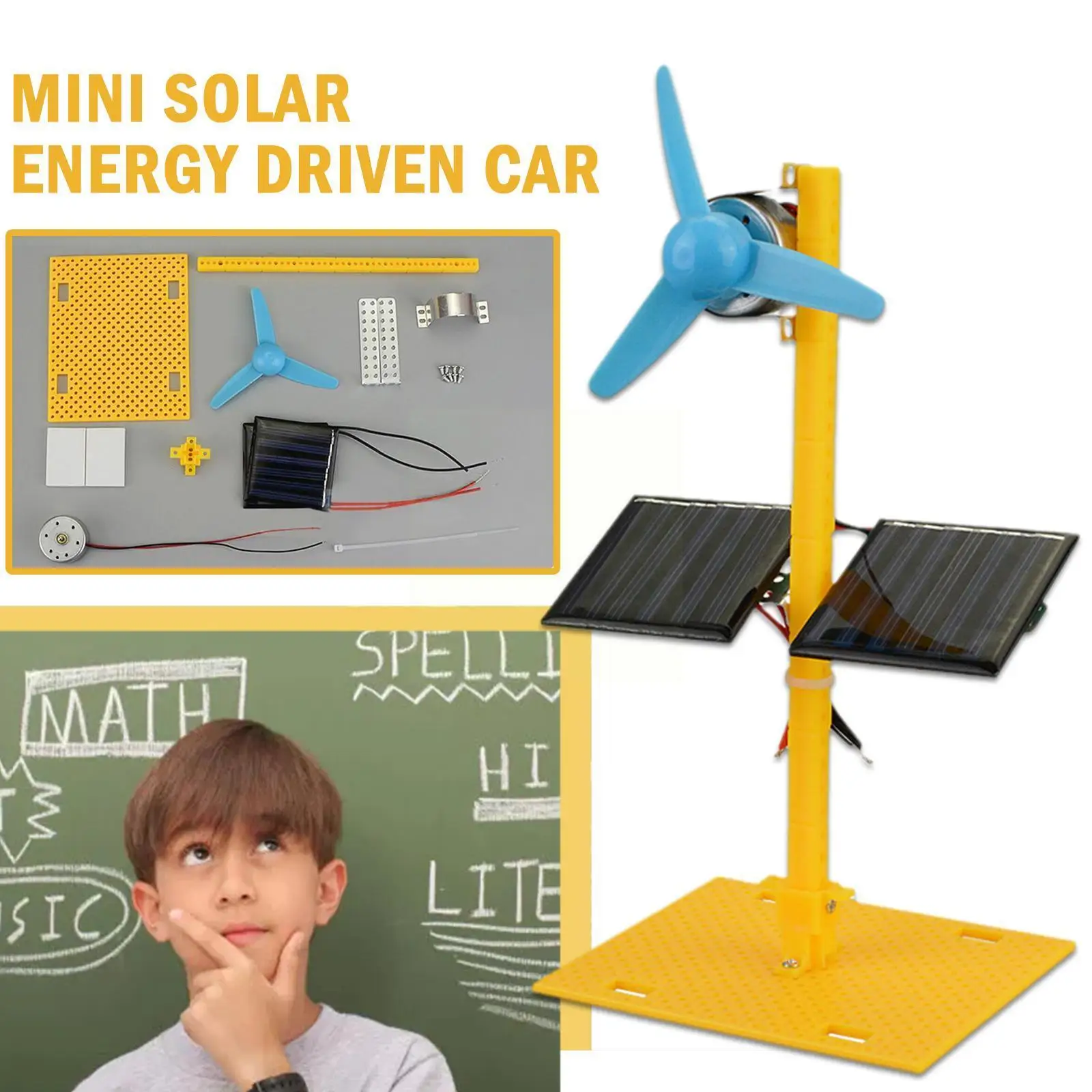

Double Powered Solar Fan Model Toys Children's DIY Gifts Toys Science Creative Building Educational Science Experiment Toys K8M5
