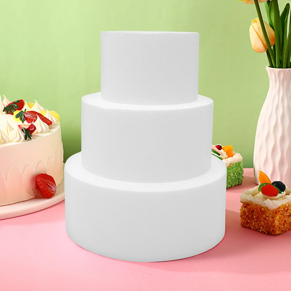 

4 Pcs Dummy Cake Model Fake Decor Mold Foams Party Painting Tool Bakery Dummies Tools
