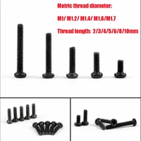 100pcs high quality black carbon steel pan head phillips screws m1 m1 2 m1 4 m1 6 m1 7 round bolt