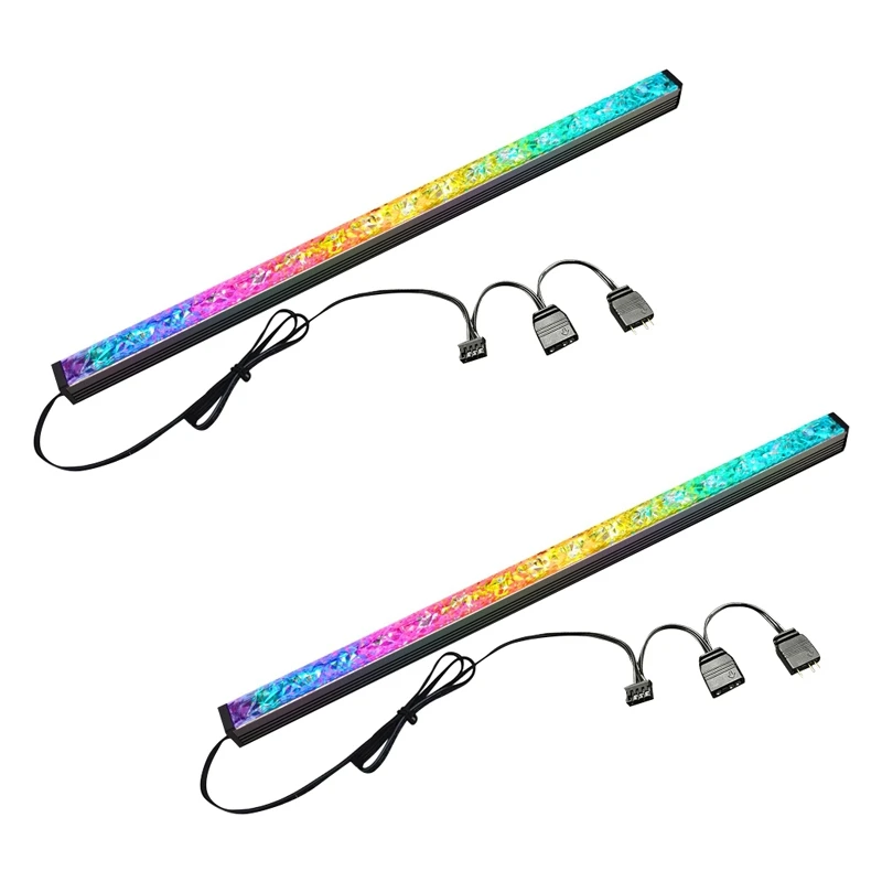 

COOLMOON 2X компьютерная RGB цветная световая лента 5 В/3 контакта, алюминиевая световая панель с магнитной разноцветной RGB светодиодной лампой