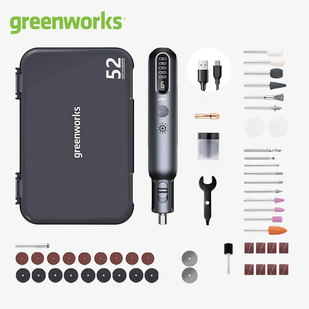 Мини-шлифовальный станок Greenworks 8 в 52 шт. 80 Вт
