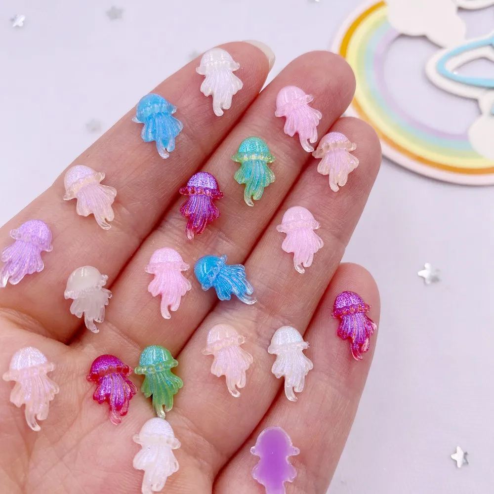 100 шт. красочные блестящие мини-желе цвета медуза художественные ногти с плоской