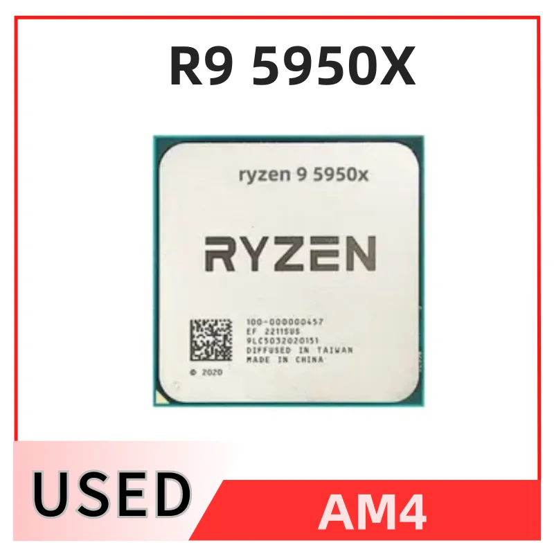 

R9 5950X 3.4 GHz 16 Cores 32 Threads CPU Processor 7NM L3=64M 100-000000059 Socket AM4 ryzen ryzen