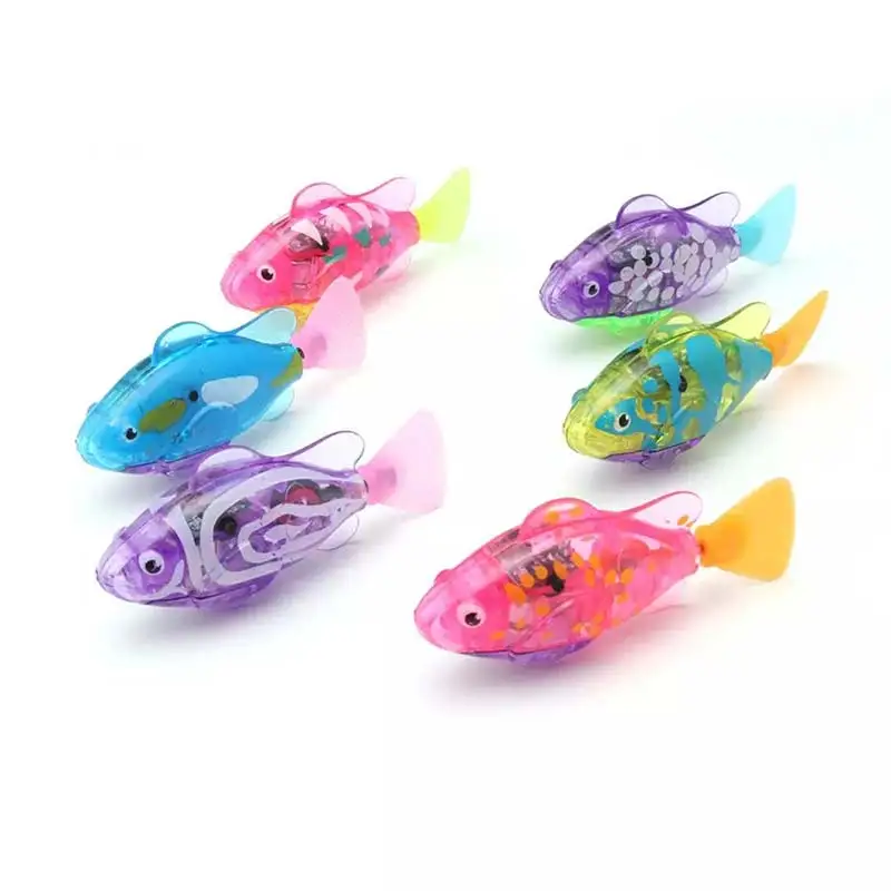 

4 PCS Flash Swimming Electronic Fish Pet Bath Toys Battery Powered For Children Kids Bathtub Decoration Multi-Colored Toys