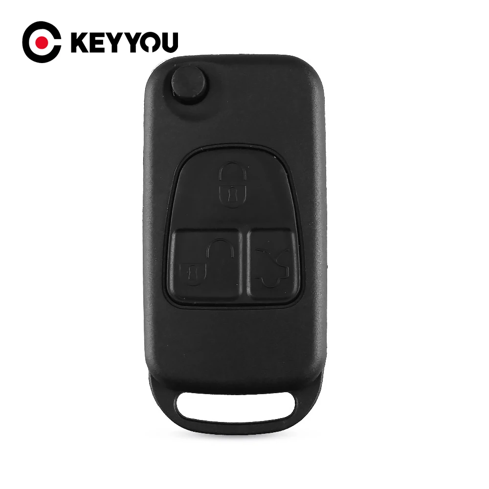 

KEYYOU Flip Folding car Shell Remote Key Fob Case 3 Button For Mercedes Benz ML C CL S SL SEL Free Shipping