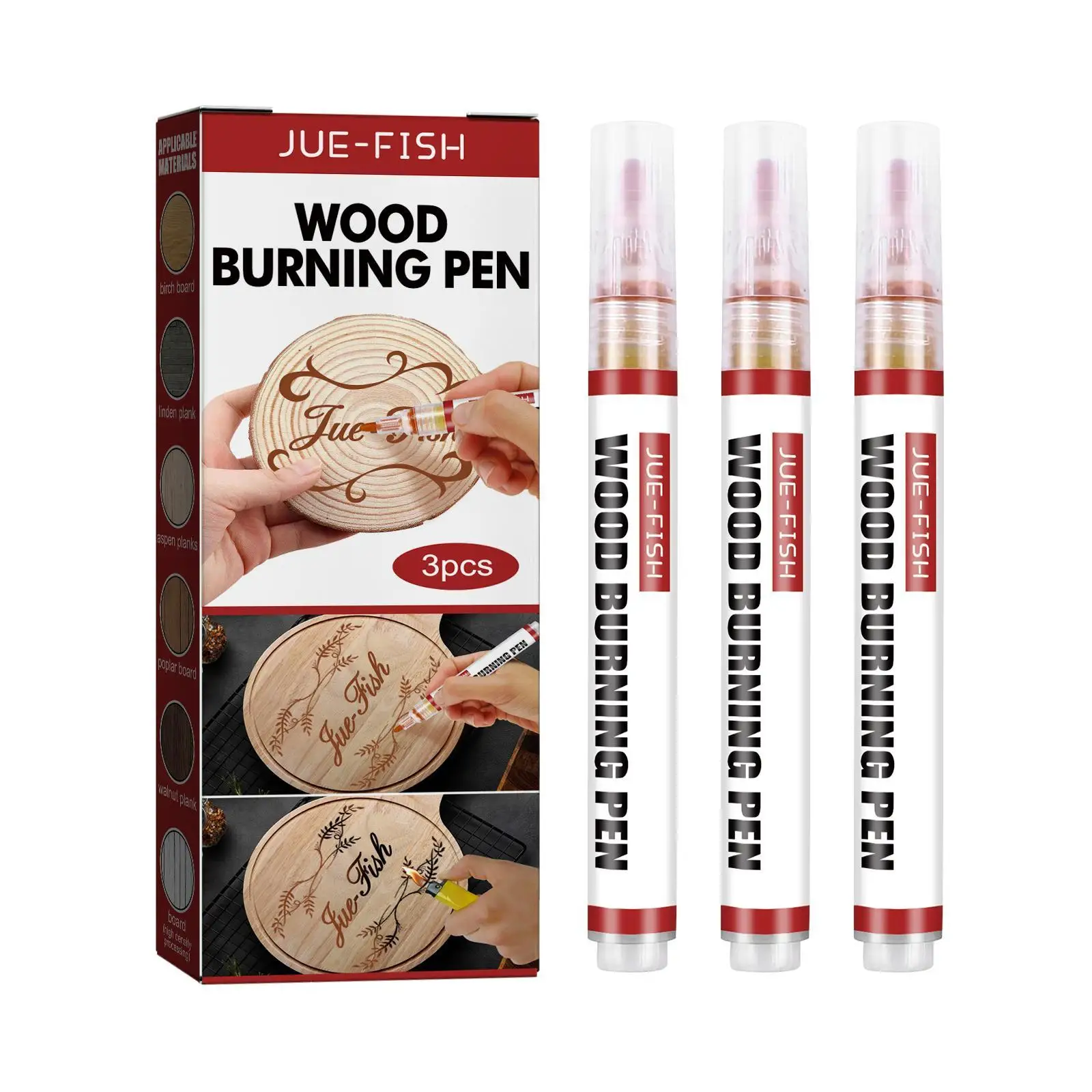 

3pcs Wood Burning Pen DIY Wood Craft Project Painting Pen Fine Tip Chemical Scorch Marker Pen Pyrography Wooden Scorch Pen Layer