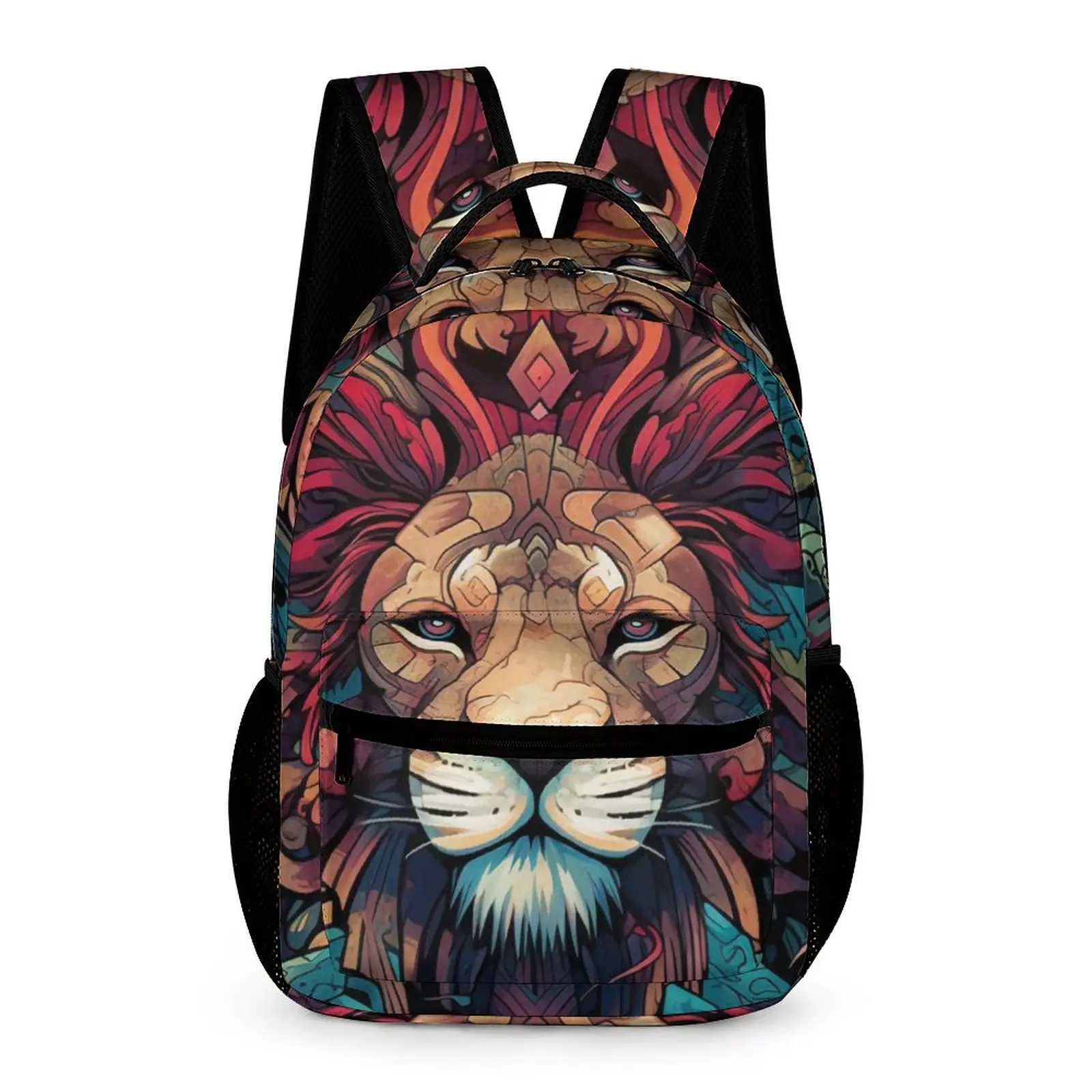 

Lion Backpack Wall Graffiti Women Men Polyester Daily Backpacks Durable Fun School Bags Rucksack