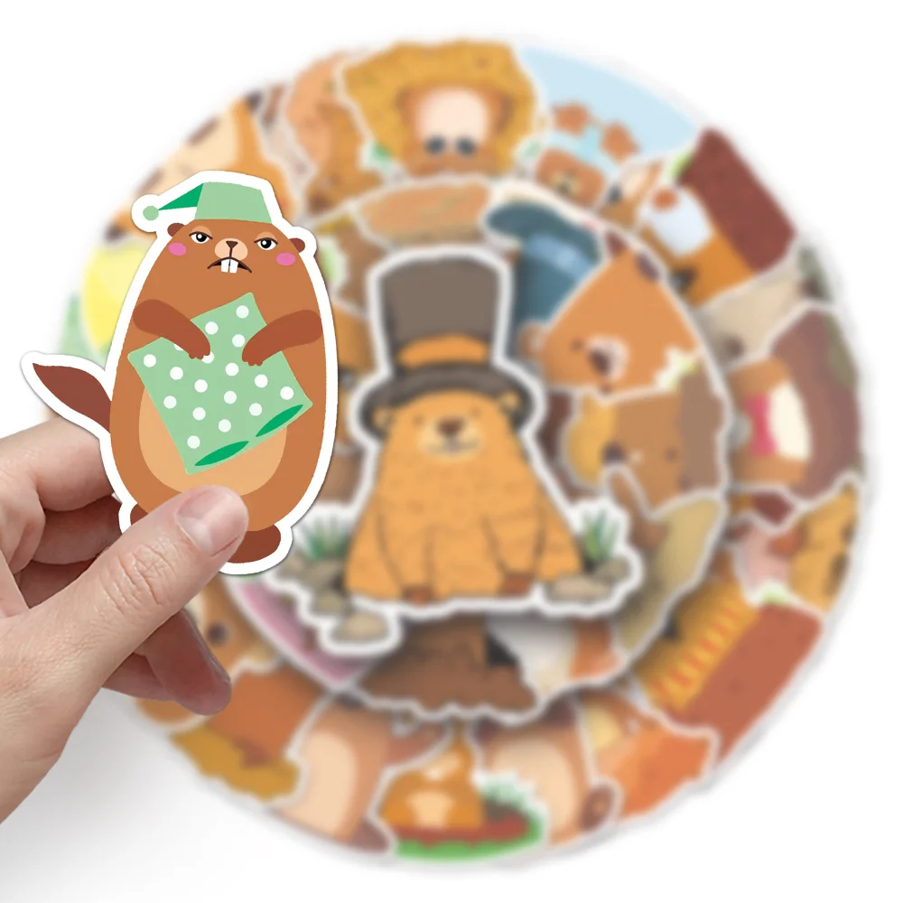 

10/50 шт. милые наклейки мармота для автомобиля мотоцикла багажа телефона гитары ноутбука Мультяшные наклейки детские игрушки