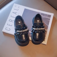 childrens princess with pearls ruffles girls shoes 2022 autumn lolita platform mary jane shoes leather kids shoe loafers school