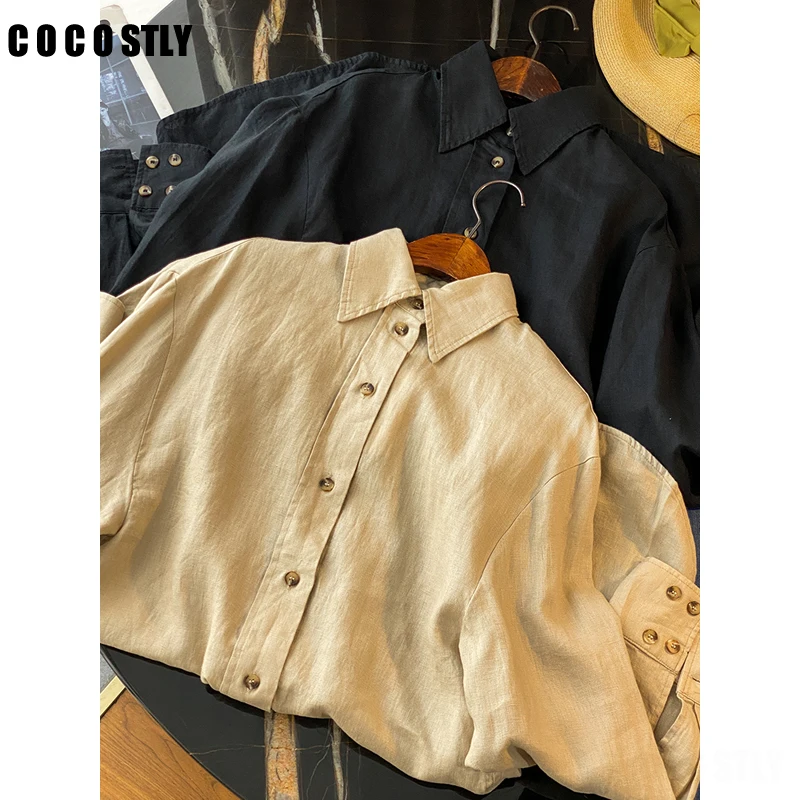 

2022 Spring Autumn New Fashion Solid Color Button Up Shirts Women Casual Asymmetric Blusas Long Sleeve Office Female Blouses Top