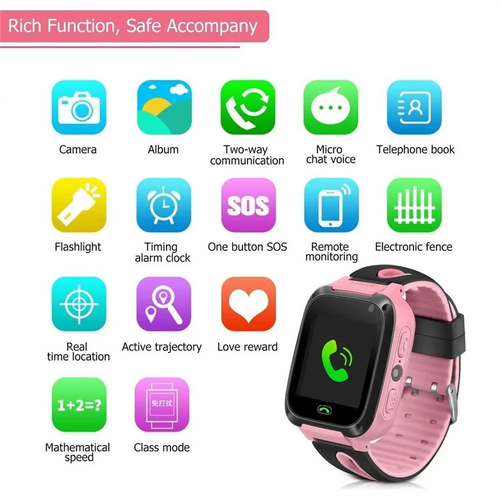 S4 Kids Smart Watch SOS Waterproof Video Camera Sim Card Call Phone Smartwatch With Light Child Watches For IOS Android Boy Girl