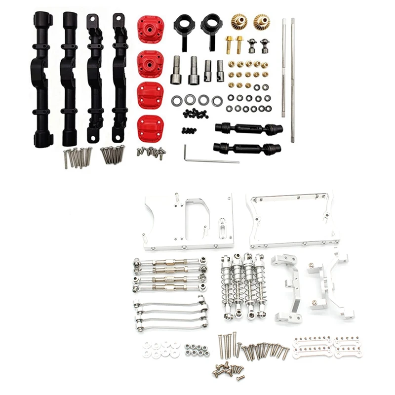 

Front And Rear Gear Axle Housing With Chassis Pull Rods Servo Fixed Shock Absorber, For MN D90 D91 MN99S 1/12 RC Car