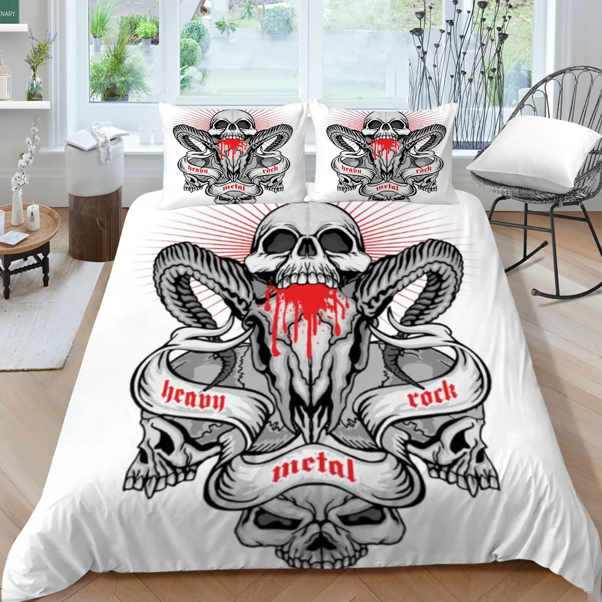 

Wholesale European Pattern Hot Sale Soft Bedding Set 3d Digital Skull Printing 2/3pcs Duvet Cover Set ES/DE/EU/AU/US Size