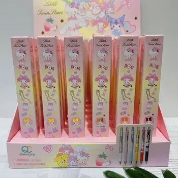 New Sanrio Hello Kitty Melody Gel Pen Blind Box Pen Cute Cartoon High Value Press Model Black Signature Pen Water-based Pen